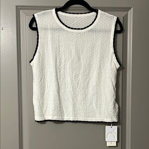 White Sleeveless Textured Top